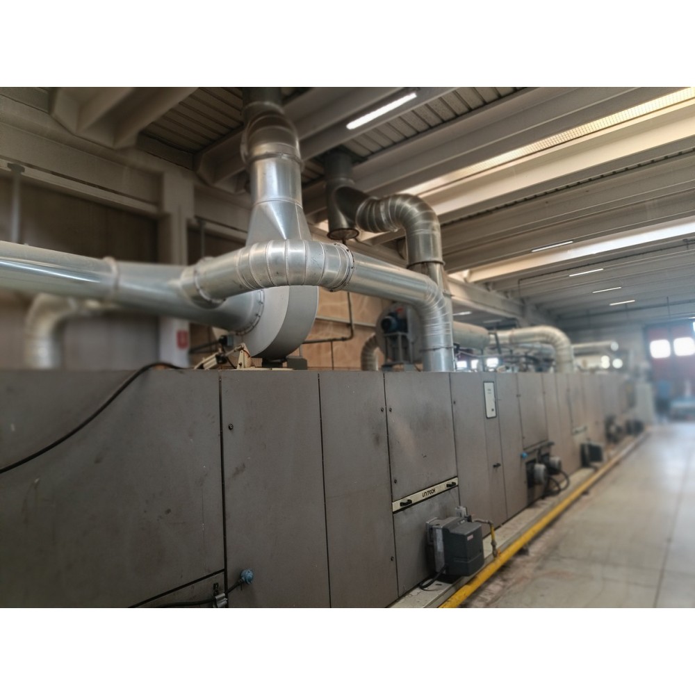 UNITECH single layer stenter machine, year 2008, 8 chambers gas heated